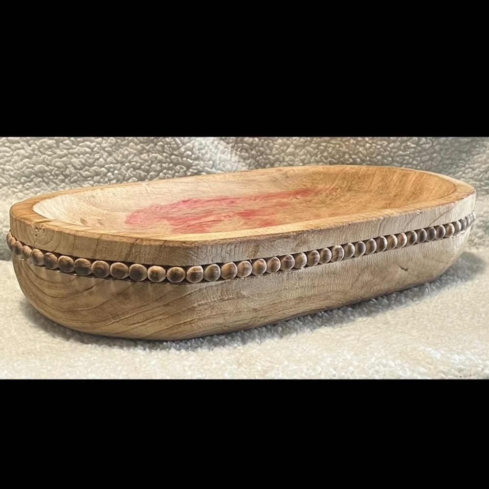 Wooden dough bowl